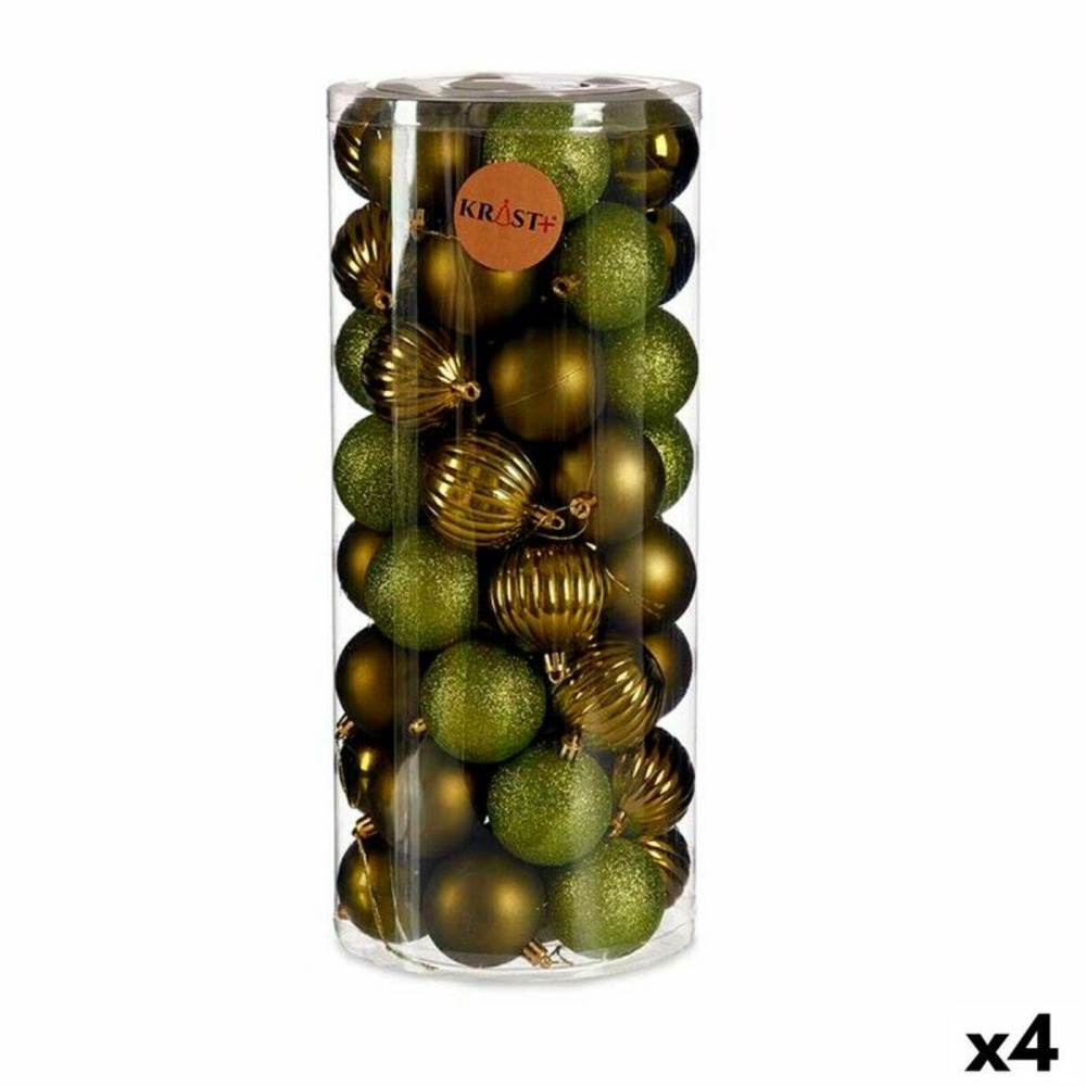 Lot de boules de noël vert plastique (4 unités)