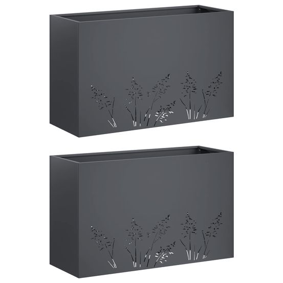 Cache-pot de jardin 2 pc anthracite 80 x 20 x 49 cm