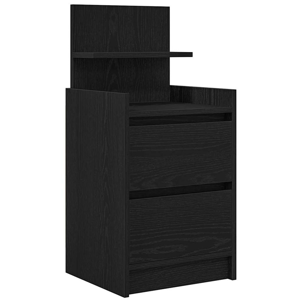 Table de chevet avec 2 tiroirs noir 38x34x80 cm