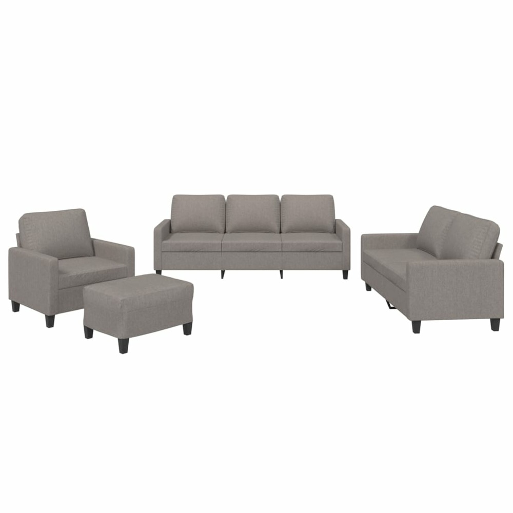 Ensemble de canapés 4 pcs avec coussins taupe tissu