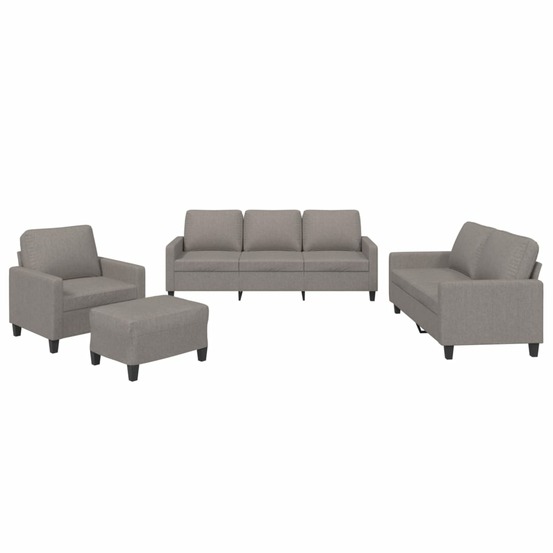 Ensemble de canapés 4 pcs avec coussins taupe tissu