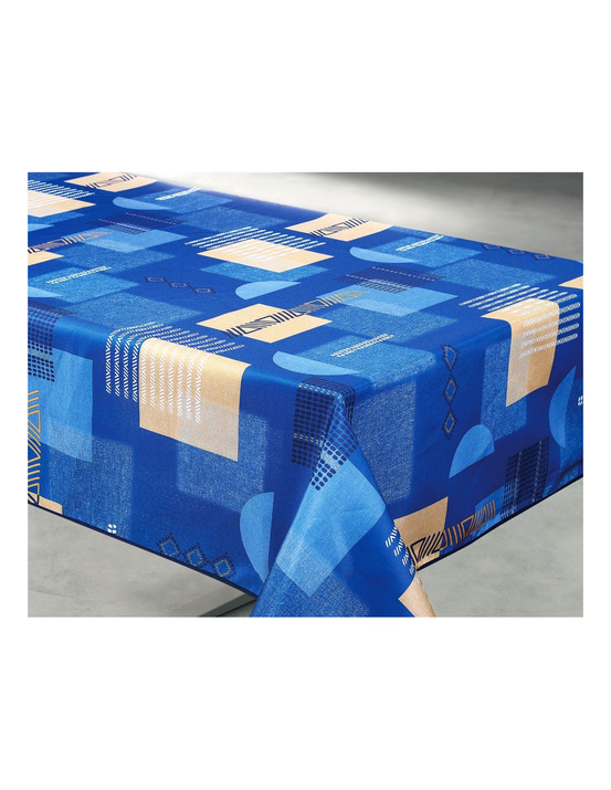 Nappe polyester 140x240cm tessa bleu paon sur cintre - access deco
