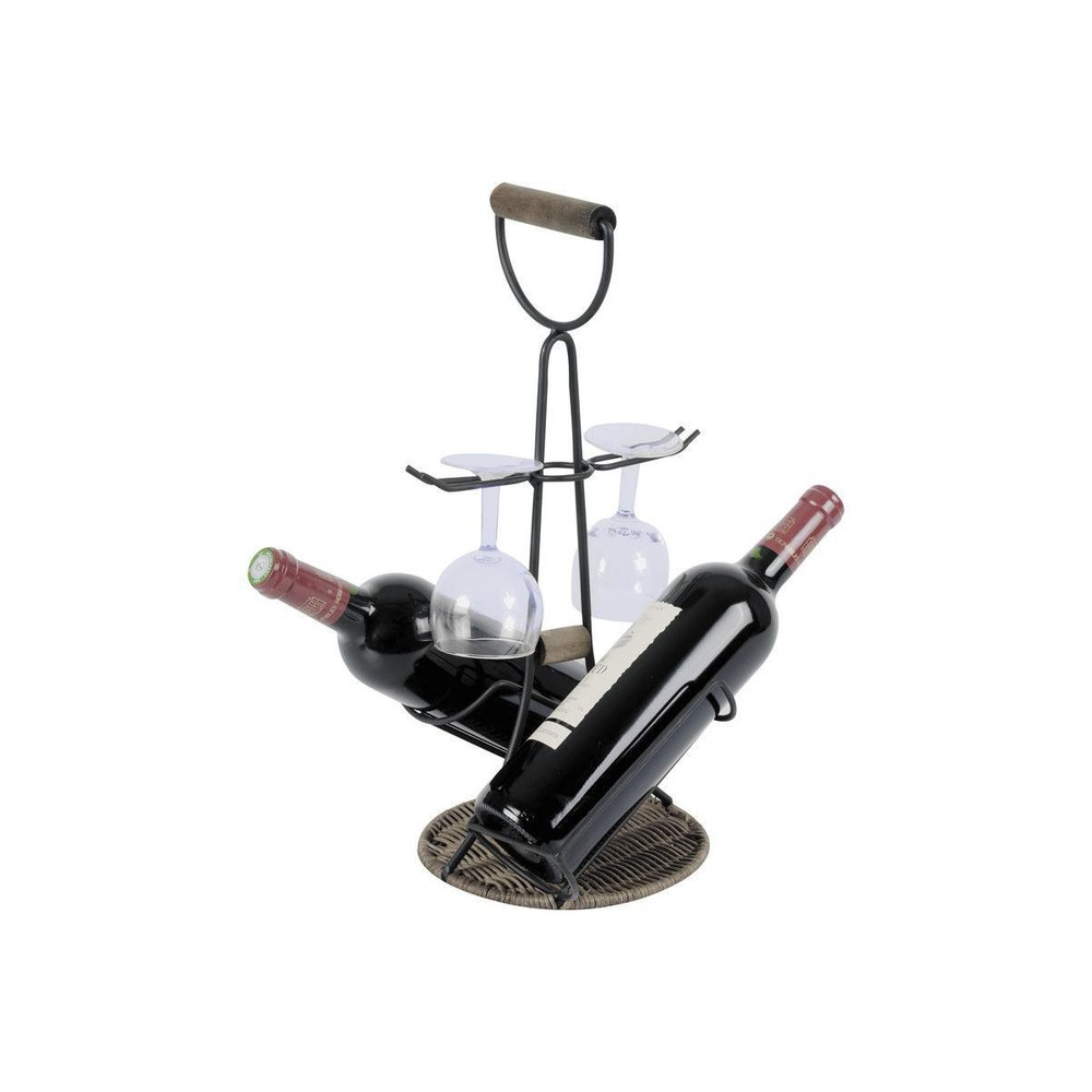 Porte-bouteilles porte-verres 2 en 1