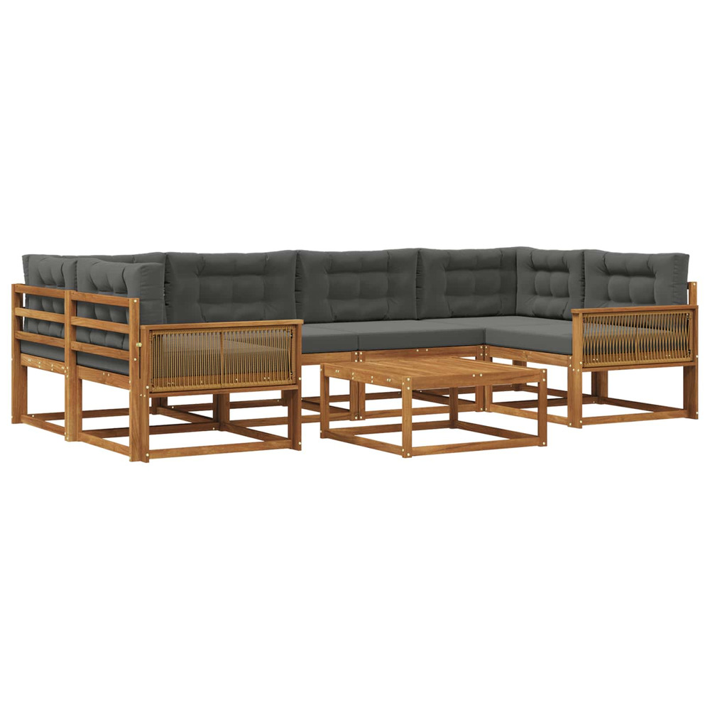 Ensemble de canapés d'extérieur 7 pcs naturel et anthracite