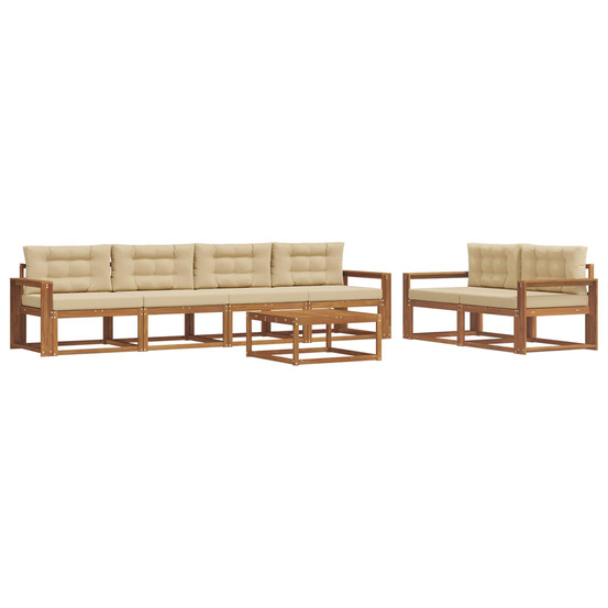 Ensemble de canapés d'extérieur 7 pcs naturel et beige