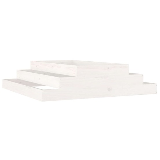 Jardinière blanc 110x110x27 cm bois massif de pin