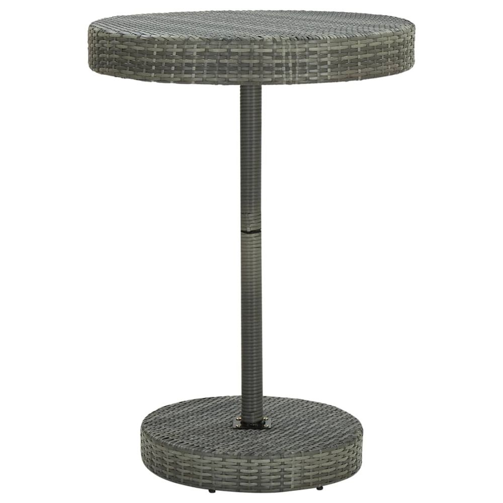 Table de jardin gris 75,5x106 cm résine tressée
