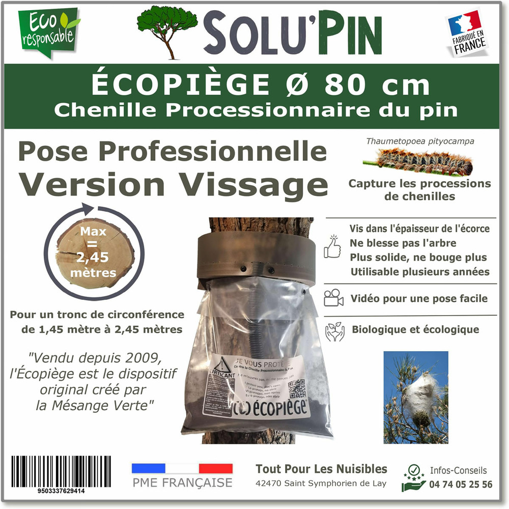 Écopiège Ø 80 cm Vissage, Piège Chenille Processionnaire du pin