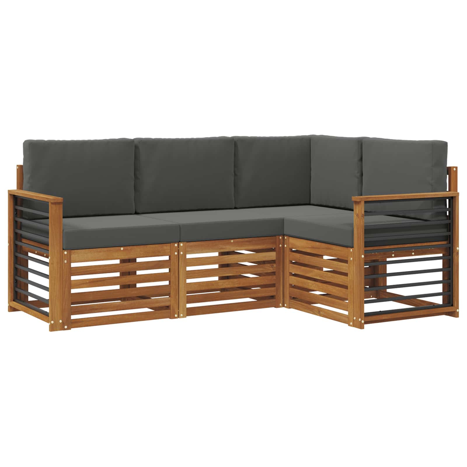 Ensembles de canapés avec coussin 4 pcs naturel et anthracite