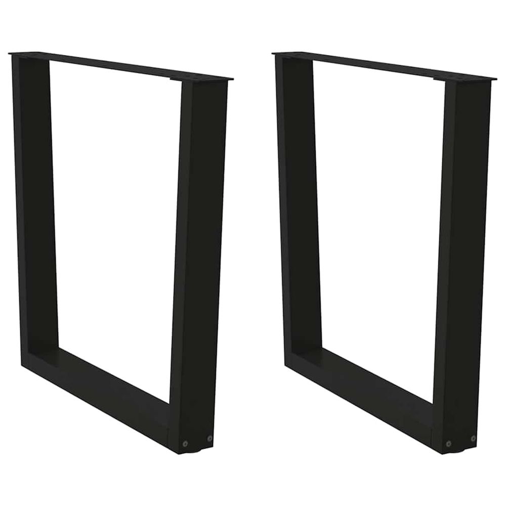Pieds de table à manger en forme de v 2 pièces noir 90 x (72-73,3) cm acier