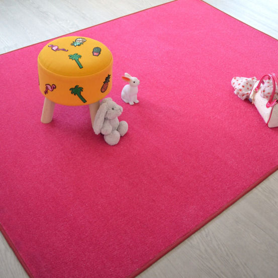 Tapis chambre d'enfant - pailleté flash - rose - 145 x 200 cm