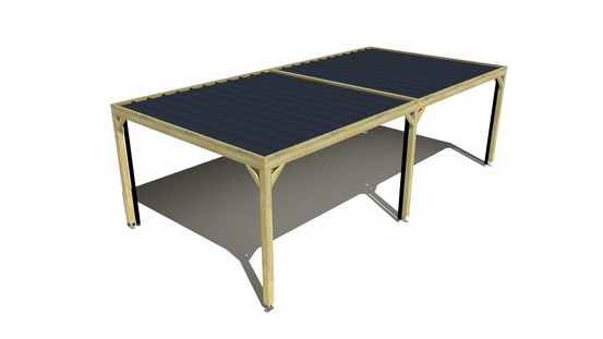 Carport bois • 8m x 4m • indépendante • sens largeur • livraison comprise