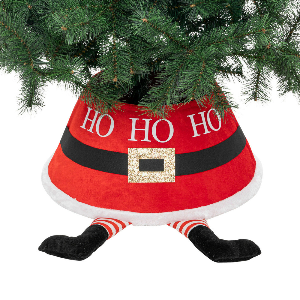 HOWAF Petite Jupe De Sapin De Noel 19 Pouces /50cm Peluche Neige Tapis Sapin Noel Blanc Cache Pied Sapin De Noel Couvre-Pied De Sapin Pour La Decortion Sapin Noel