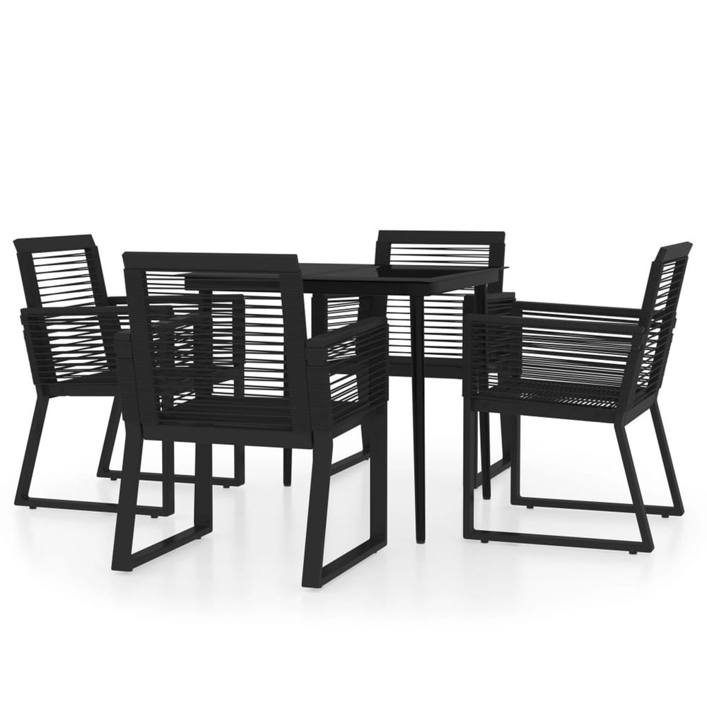 Ensemble à manger de jardin 5 pcs noir