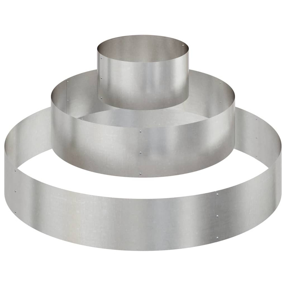 Cache-pot de jardin argent 120 x 120 x 20 cm acier inoxydable