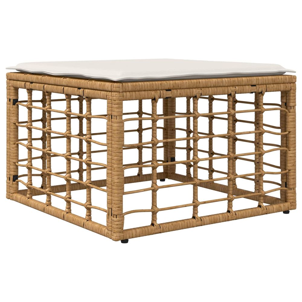 Pouf de jardin naturel polyrotin