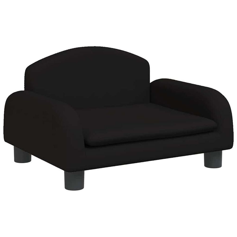 Lit pour chien noir 50x40x30 cm tissu
