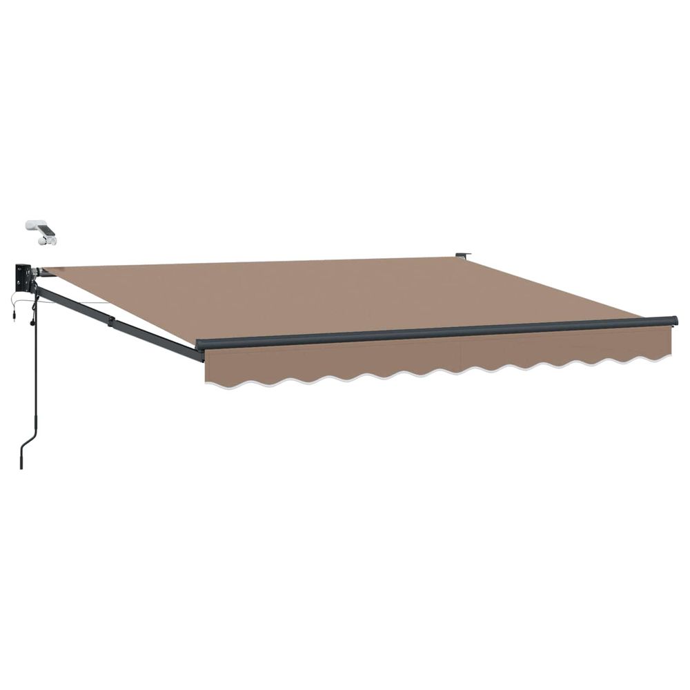 Auvent rétractable électrique taupe 100% polyester et aluminium