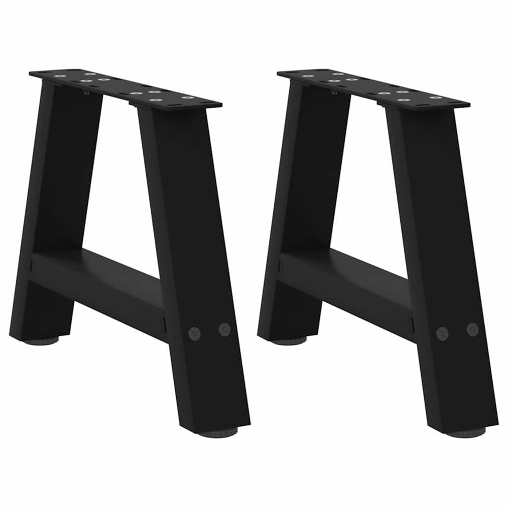 Pieds de table basse en forme de a, 2 pièces, noir, 40 x (30-31) cm, acier