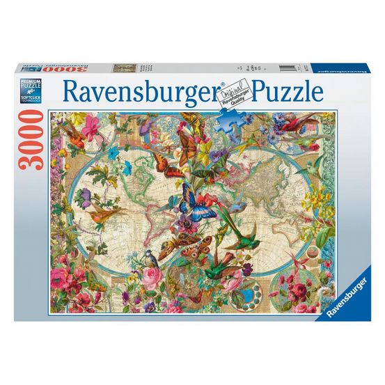 Puzzle 3000 p - carte de la flore et de la faune