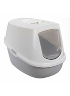 Maison de toilette confort complete - avec filtration et trape - ecru - chat - 50x35x40cm