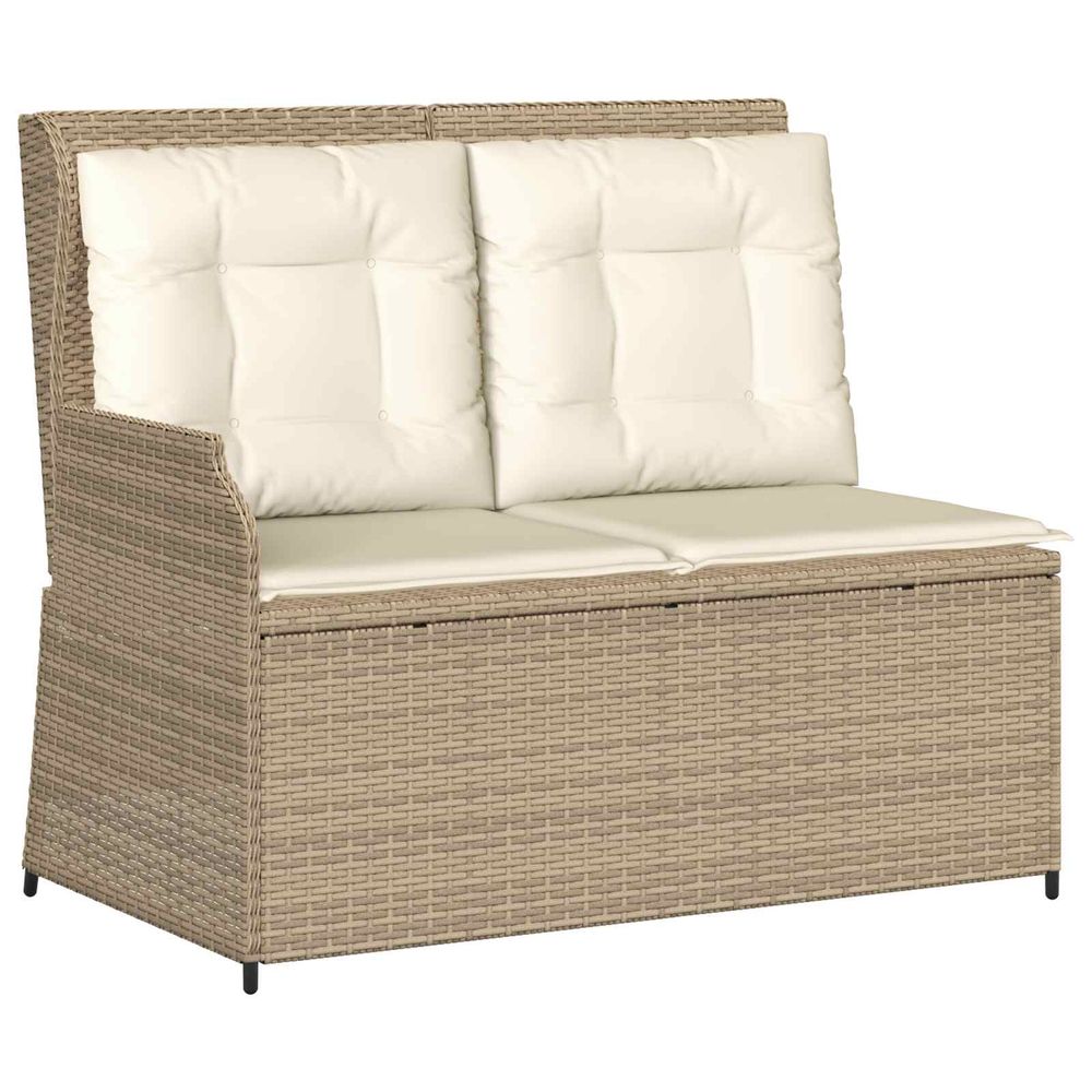 Banc de jardin beige polyrotin
