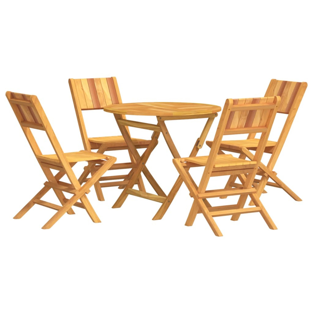 Ensemble à manger de jardin 5 pcs bois de teck massif