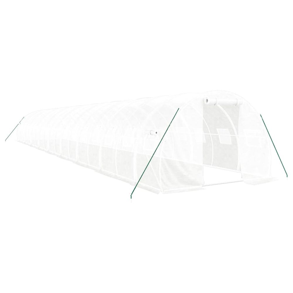 Serre avec cadre en acier blanc 54 m² 18x3x2 m