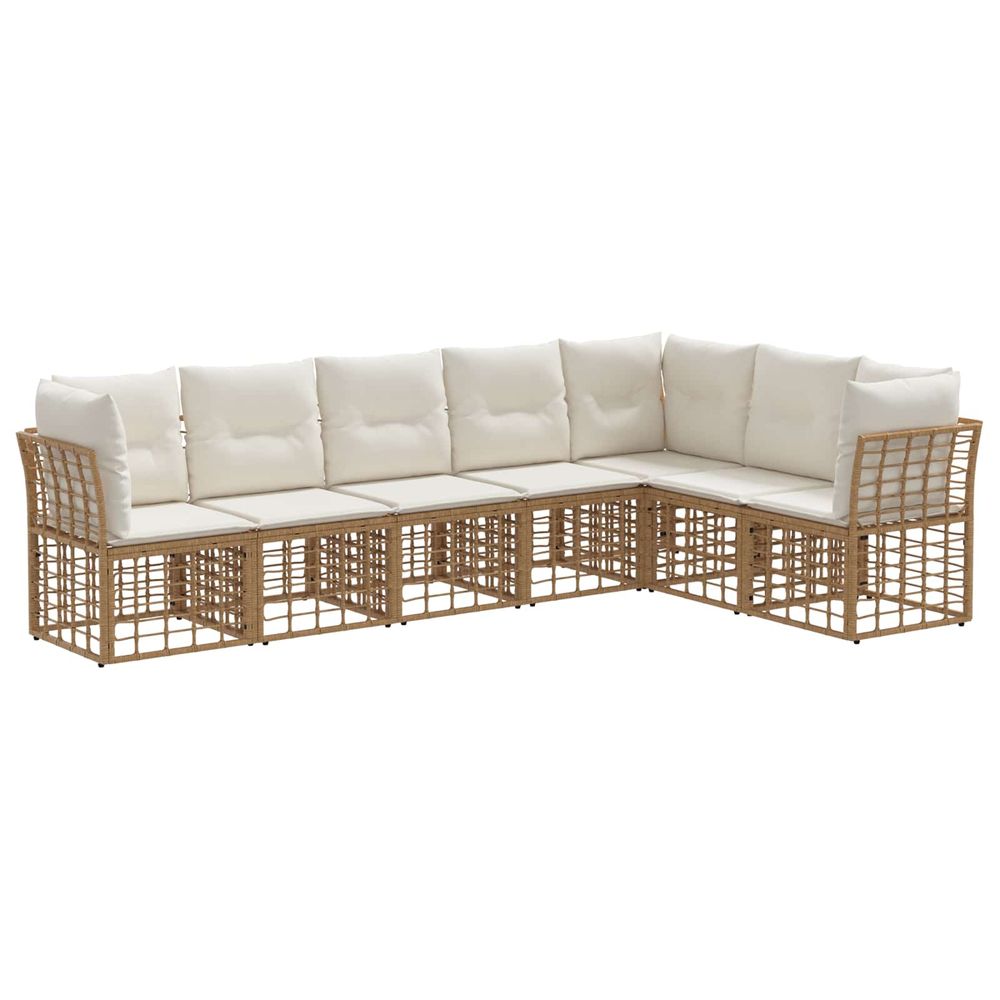 Ensemble de canapés d'extérieur naturel polyester