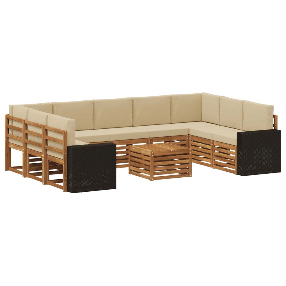 Ensemble de canapés d'extérieur 10 pc naturel et beige