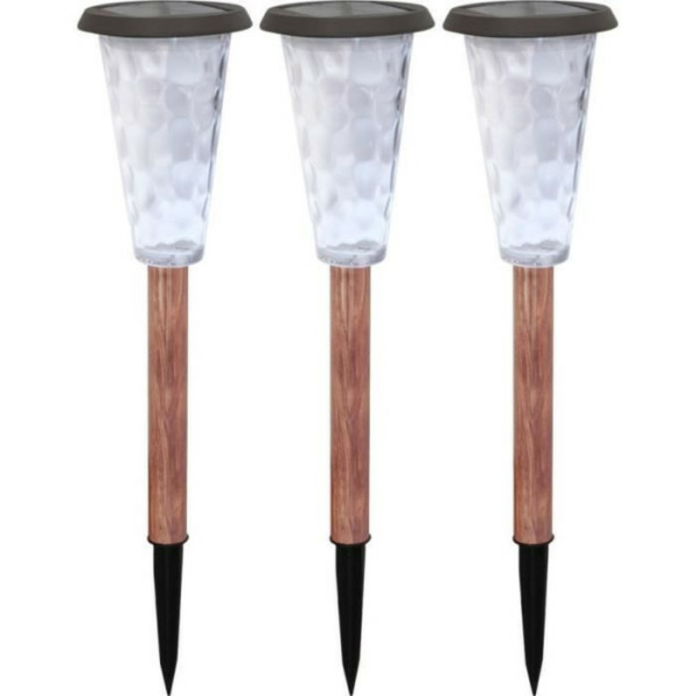 Lot de 3 balises solaires - canopo - 20 lumens - beige