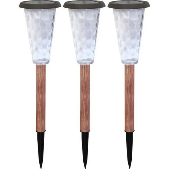 Lot de 3 balises solaires - canopo - 20 lumens - beige