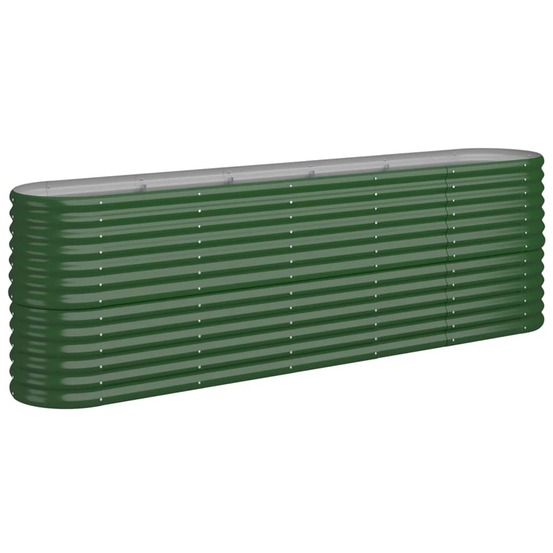 Lit surélevé de jardin acier galvanisé 224x40x68 cm vert