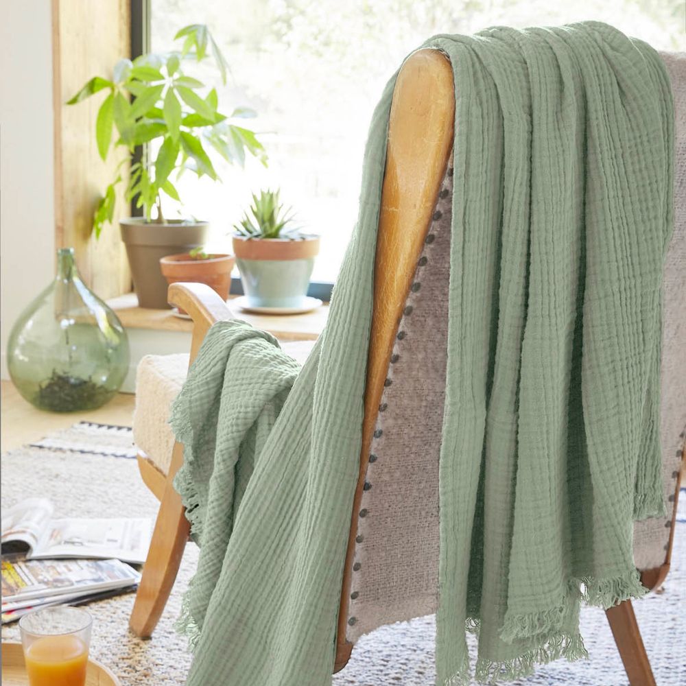 Plaid quadruple gaze de coton gaia