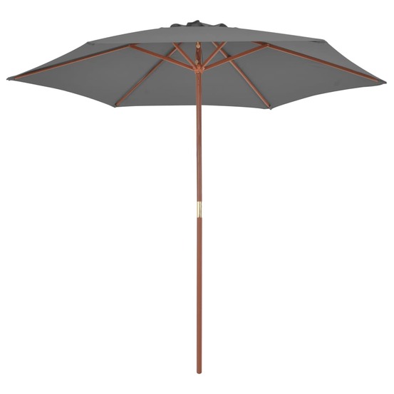 Parasol d'extérieur avec mât en bois 270 cm anthracite
