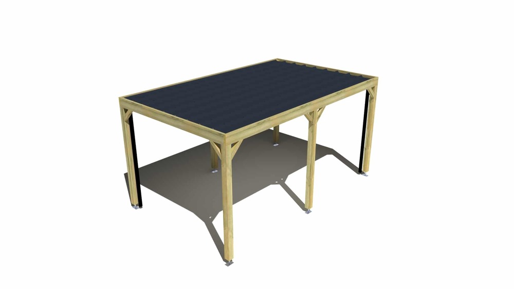 Carport bois • 5m x 3m • indépendante • sens profondeur • livraison comprise