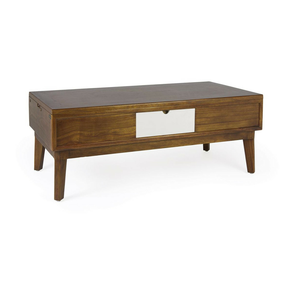 Table basse 2 tiroirs bois bronze marron 115x60x45cm - bois-bronze