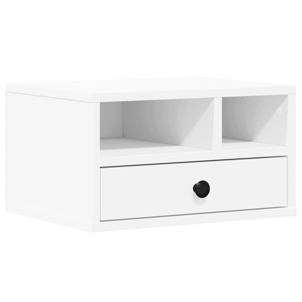 Support d'imprimante blanc 40x32x22,5 cm bois d'ingénierie