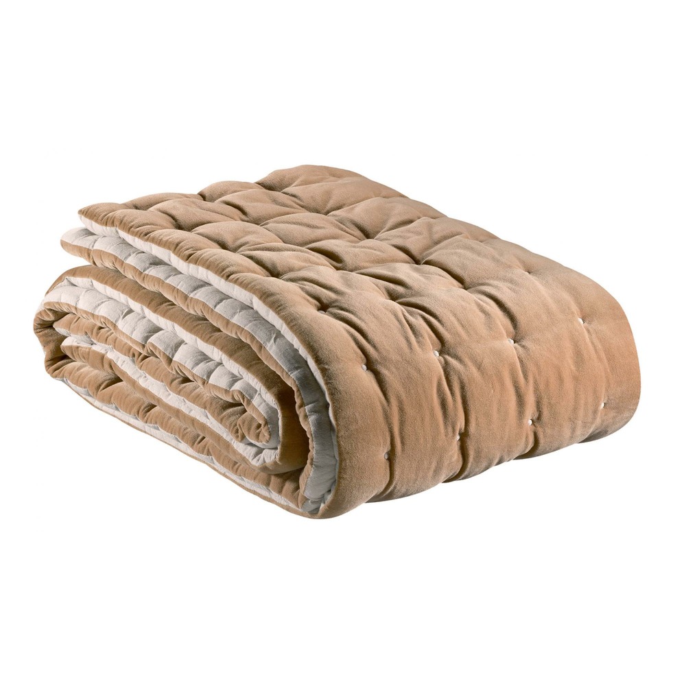 Chemin de lit uni elise camel 90 x 240 cm