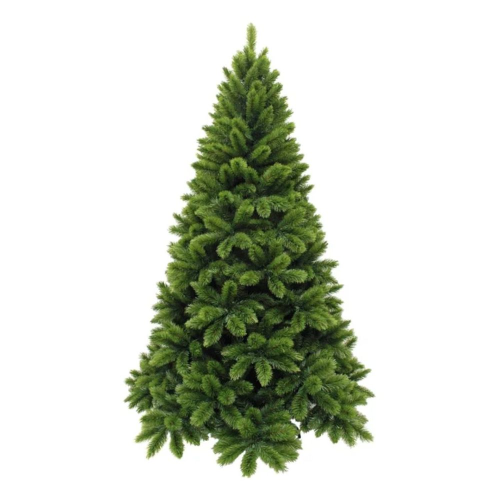 Triumph tree sapin de noël tsuga - décoration noël artificielle en pvc avec aiguilles blanches et brunes - arbre de noël