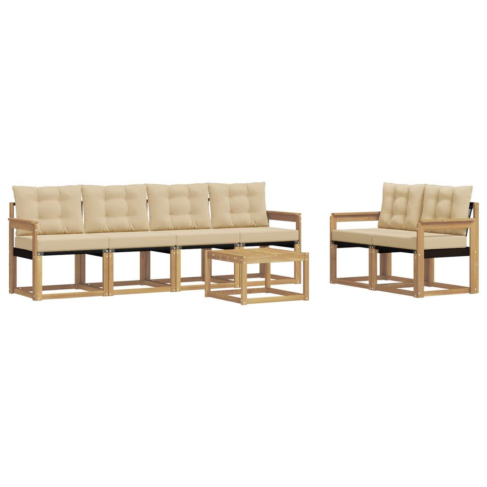 Ensemble de canapés d'extérieur 7 pc blanc et beige