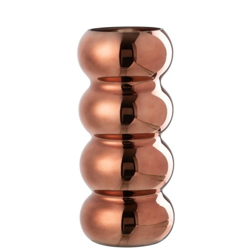 Vase chenille en verre marron 13.5x13.5x30 cm