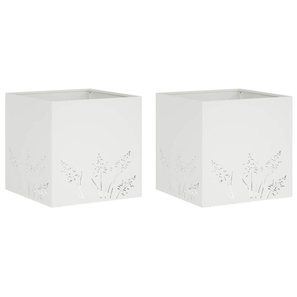 Cache-pot de jardin 2 pc blanc 50 x 50 x 49 cm