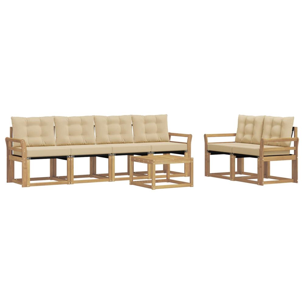 Ensemble de canapés d'extérieur 7 pc blanc et beige