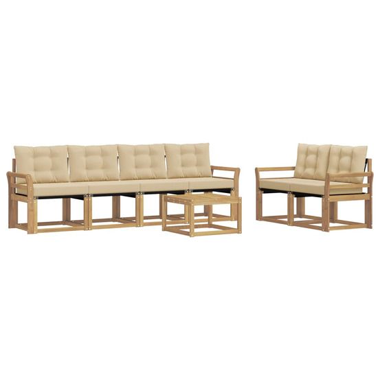 Ensemble de canapés d'extérieur 7 pc blanc et beige