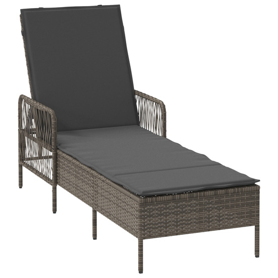 Transat gris et gris foncé rattan pe 157 x 55 x 92 cm transat