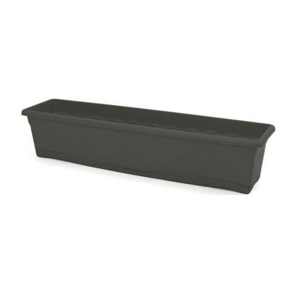 Plastiken jardiniere rectangulaire - 80 x 20 cm avec plateau - anthracite