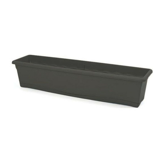 Plastiken jardiniere rectangulaire - 80 x 20 cm avec plateau - anthracite