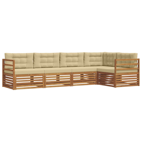 Ensemble de canapés d'extérieur 5 pcs naturel et beige