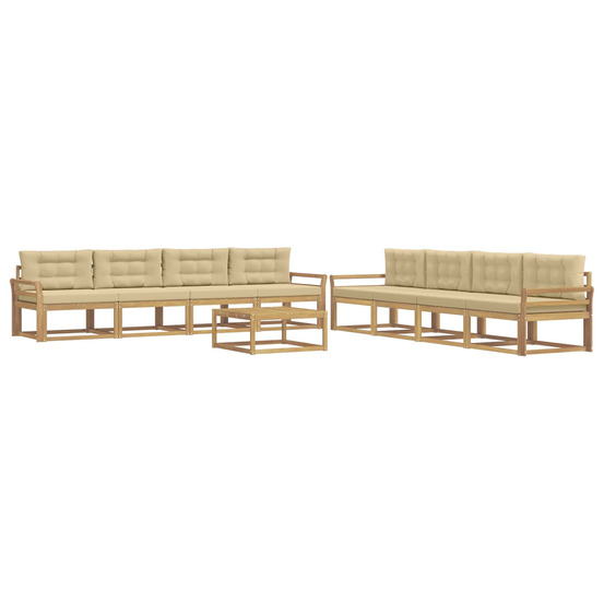 Ensemble de canapés d'extérieur 9 pcs blanc et beige